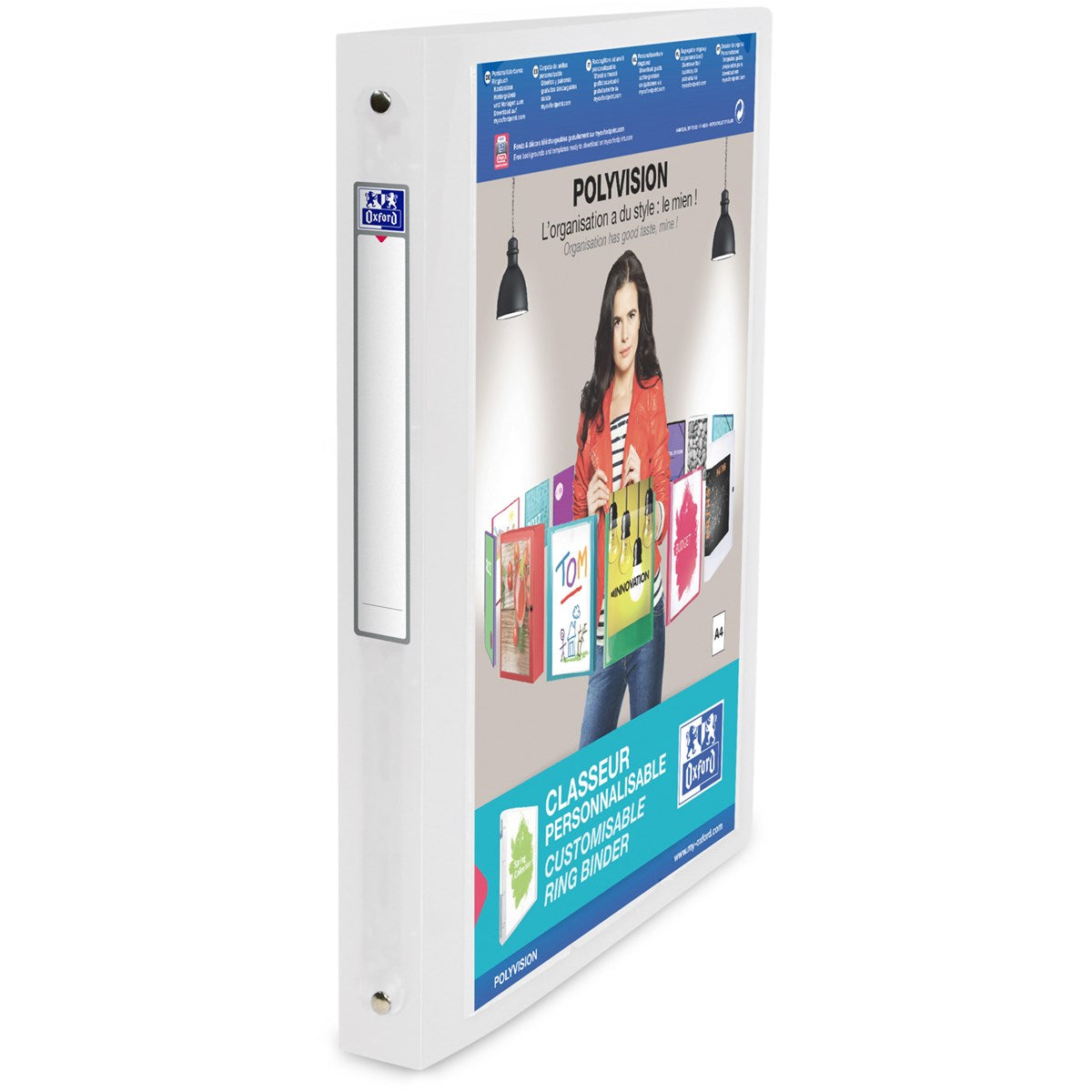Oxford Ringbuch polyvision A4 mit 4 Ringen und variabler Rückenbreite - verschiedene Ausführungen