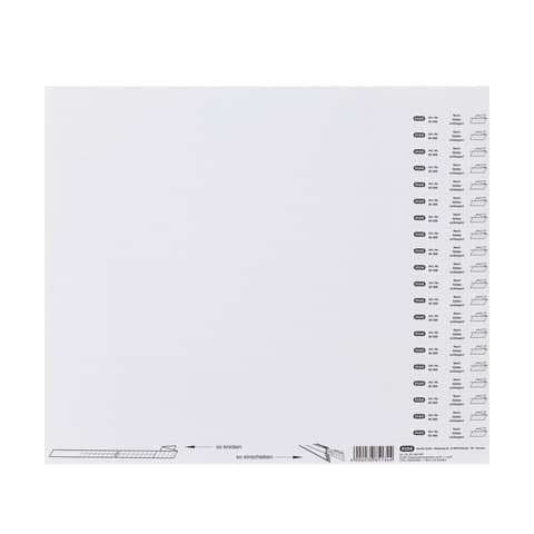 ELBA Organisationsstreifen vertic", aus 160 g/m²-Karton, zum Einstecken in Organisationsleiste, blanko, weiß, Beutel mit 10 Bögen á 20 Streifen