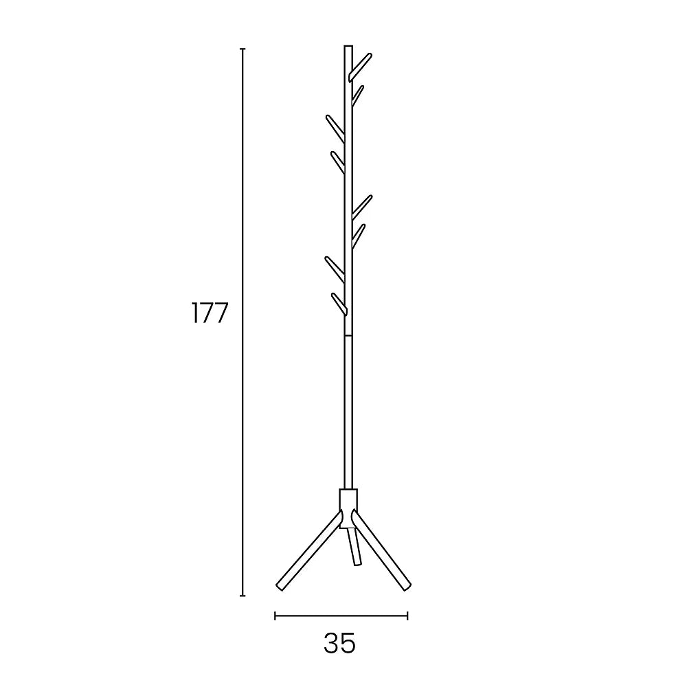 Unilux MIKADO Garderobenständer buche, platzsparende Echtholz-Garderobe mit 8 Kleiderhaken, Montage ohne Werkzeug, 177 cm hoch