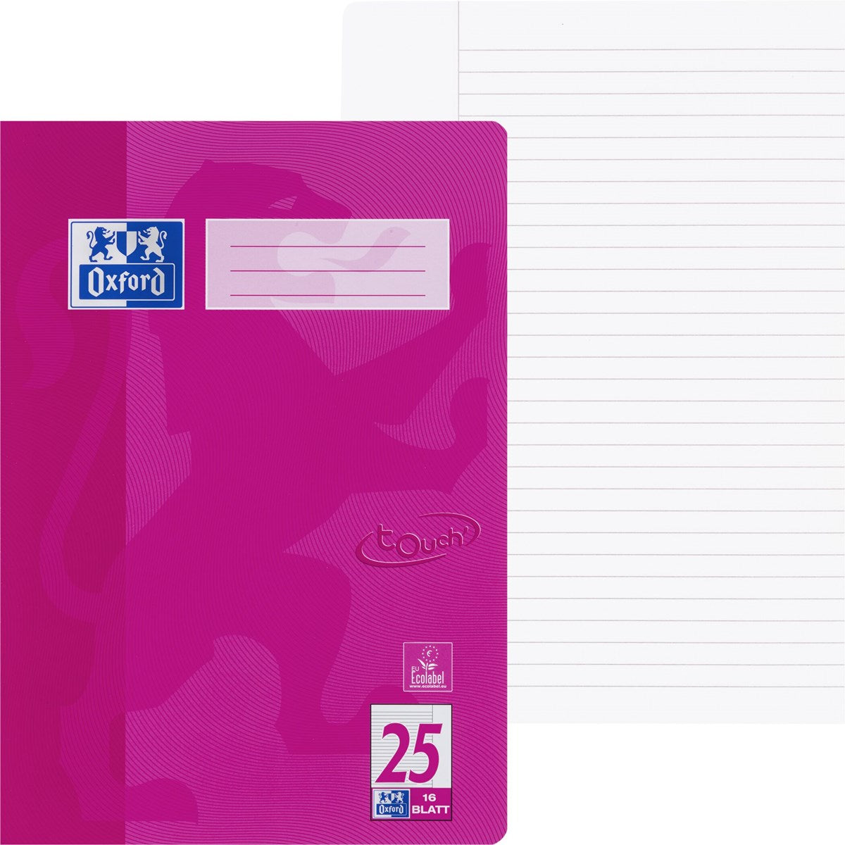 Oxford Touch Schulheft A4 16 Blatt Optik Paper mit abgerundeten Ecken - verschiedene Ausführungen