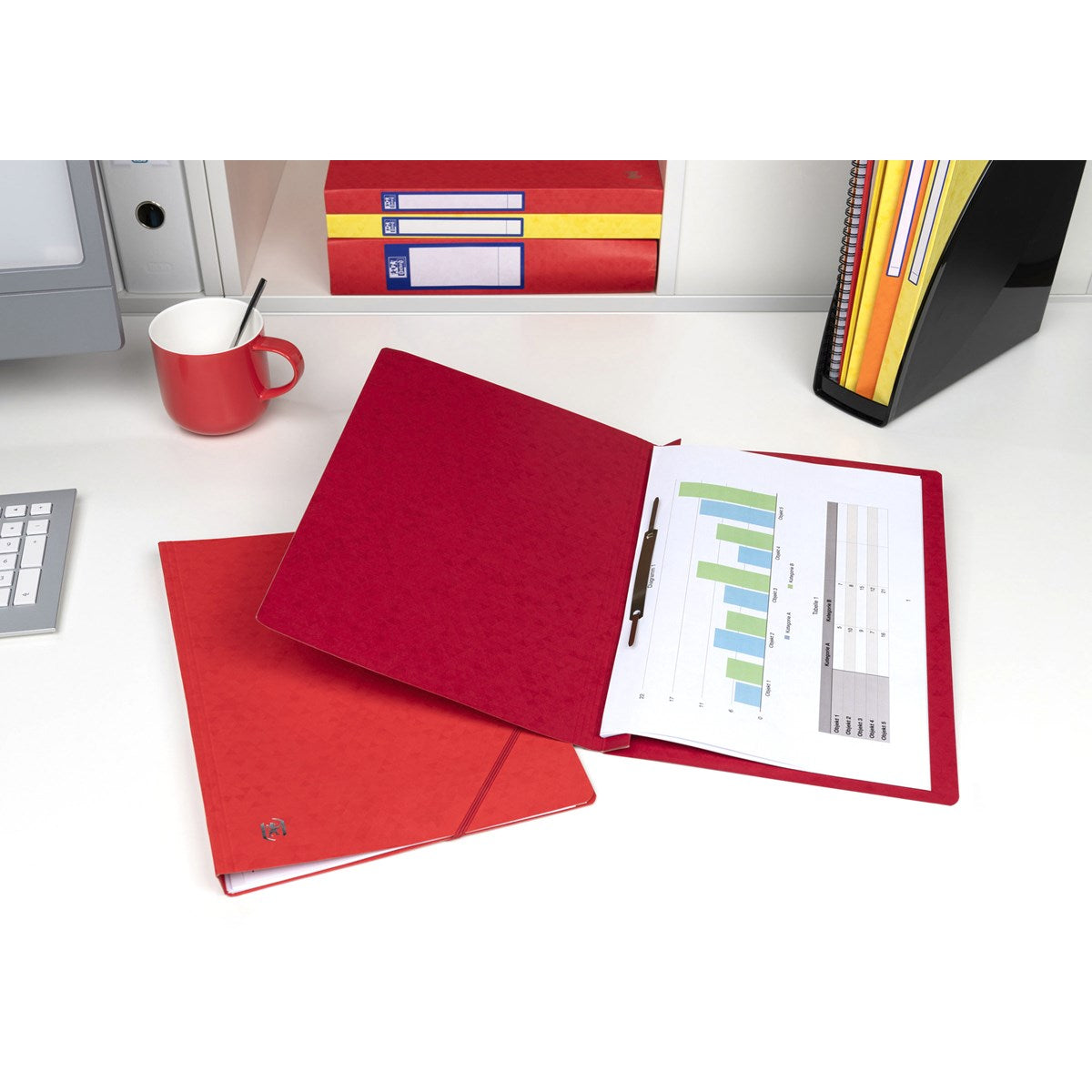 Oxford Schnellhefter TOP FILE+ A4 aus 390 g/m² Karton für ca. 200 DIN A4-Blätter mit Beschriftungsfeld vorne und hinten