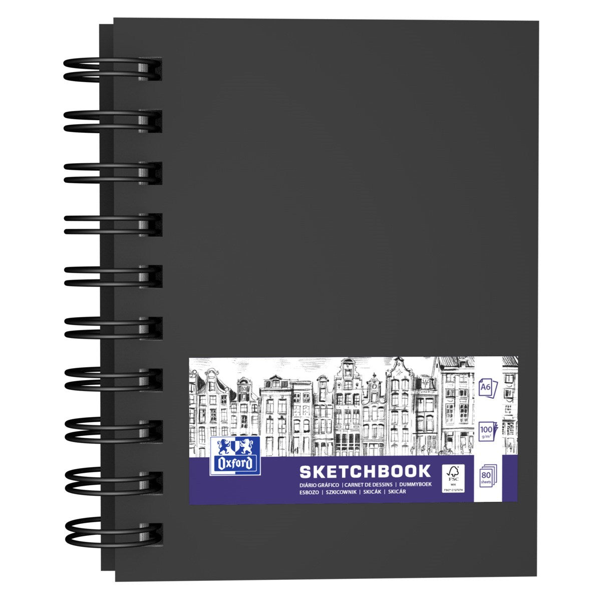 Oxford Sketchbook mit Spiralbindung oder Fadenheftung, Hardcover - verschiedene Ausführungen