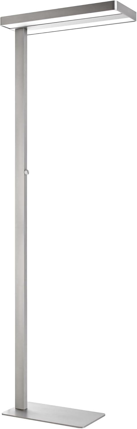 Unilux LIXUS LED-Stehleuchte metallgrau, dimmbar, sehr flacher Standfuß, Drehschalter am Mast, 195 cm hoch