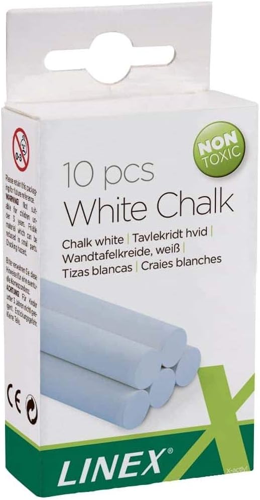LINEX staubfreie ungiftige Kreide, rund, 80 mm lang, 10 mm Durchmesser, im Karton - verschiedene Ausführungen