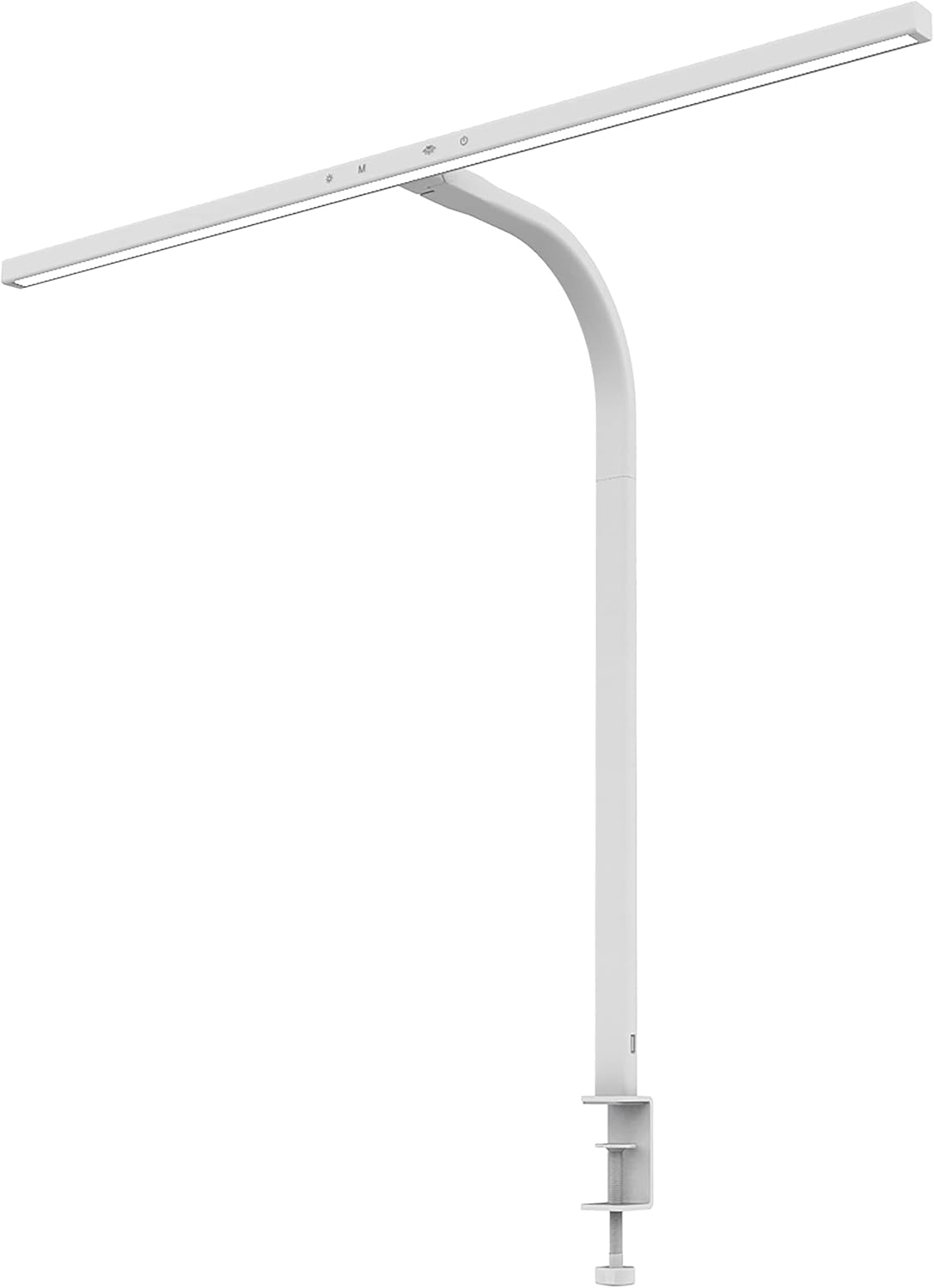 Unilux STRATA LED Schreibtischleuchte weiss, dimmbar, mit Helligkeitssensor und Klemmbefestigung