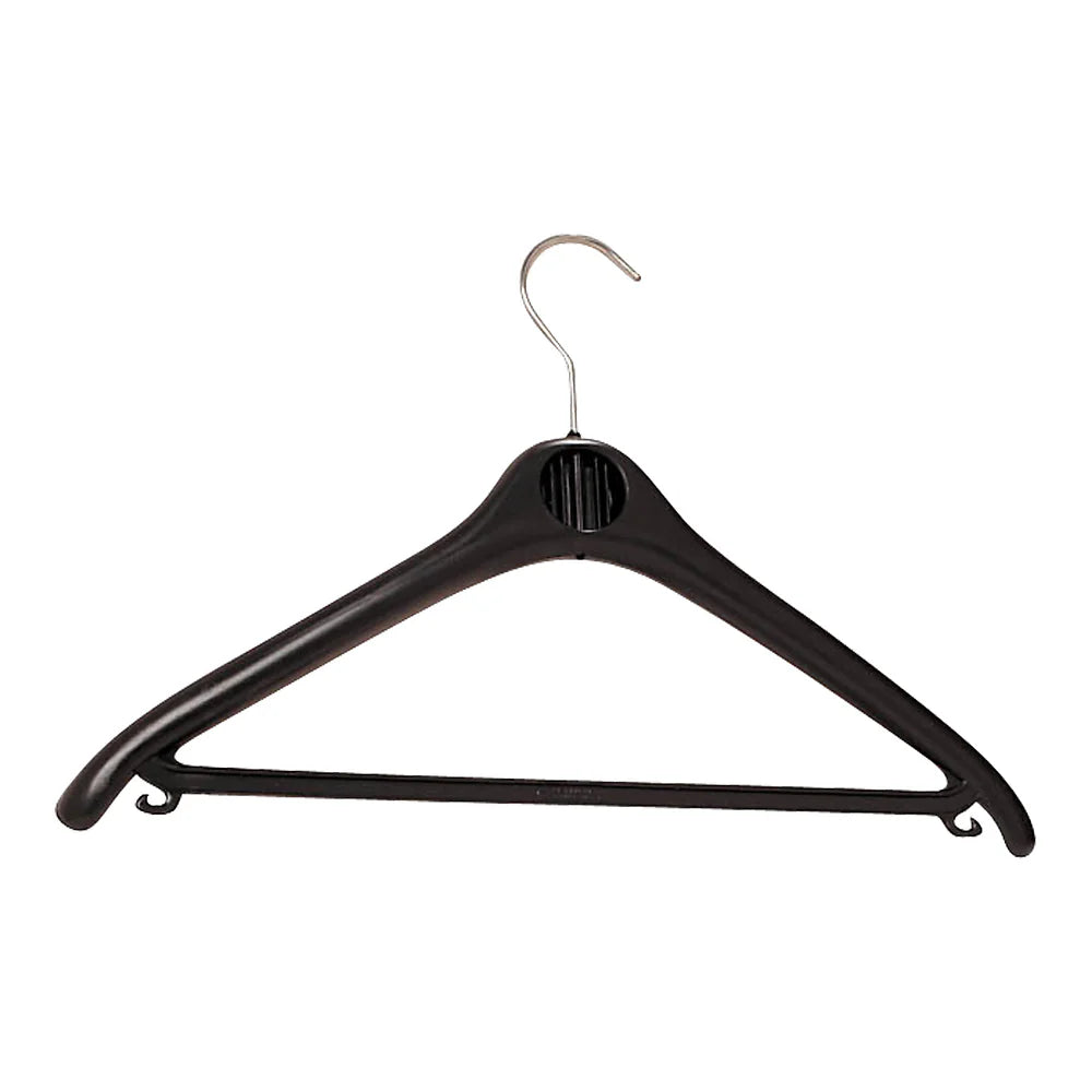 Unilux KLASSIK Formkleiderbügel schwarz, mit Steg und Haken, aus recyceltem Kunststoff, 20 Stück im Set
