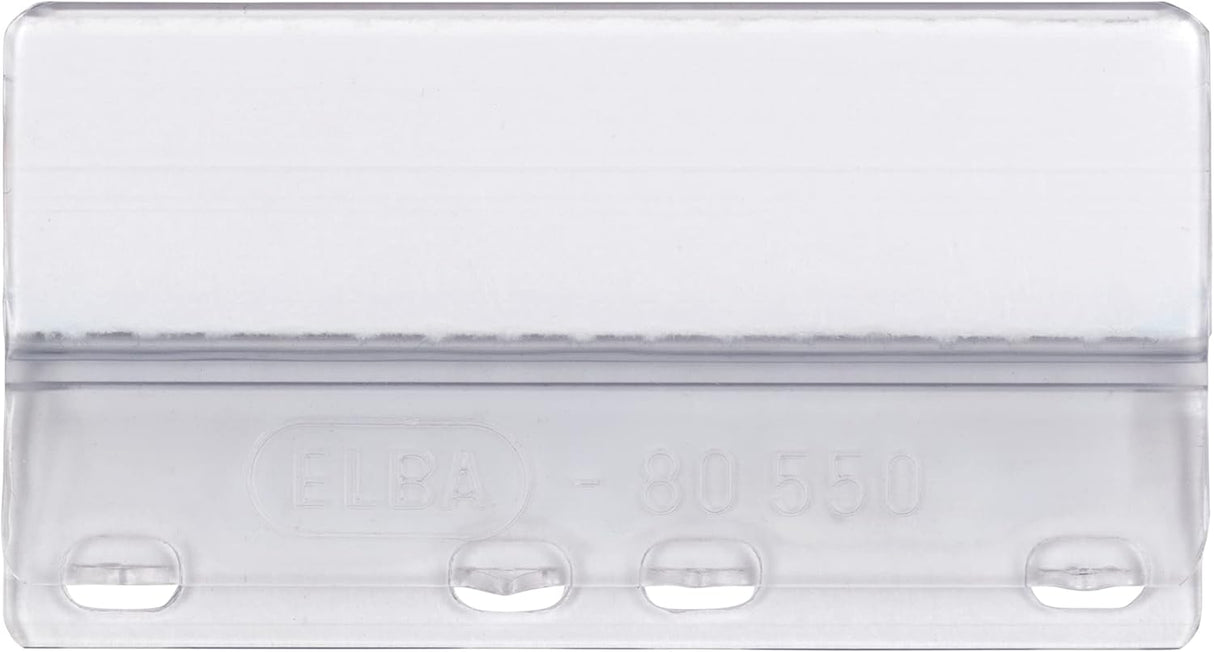 ELBA Sichtreiter aus farblosem PVC, zur Beschriftung von Einstellmappen, mit Beschriftungsschild, 3-zeilig beschriftbar