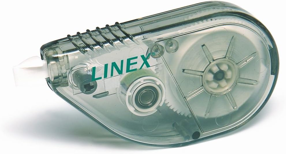 LINEX Korrekturroller, drehbare Spitze zum seitlichen Abrollen, Maße Korrekturband: 8 m x 5 mm, auf Blisterkarte