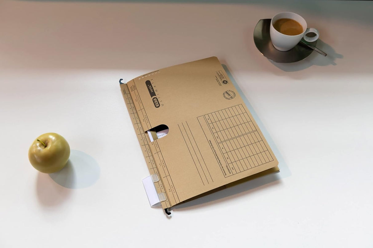 ELBA vertic ULTIMATE Heftsystem mit Komfort-Sichtreiter und Heftungen für ca. 200 DIN A4-Blätter, naturbraun