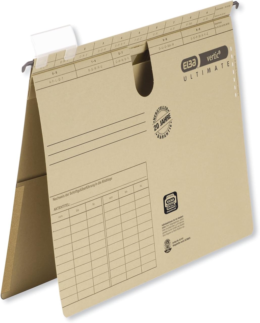 ELBA vertic ULTIMATE Heftsystem mit Komfort-Sichtreiter und Heftungen für ca. 200 DIN A4-Blätter, naturbraun