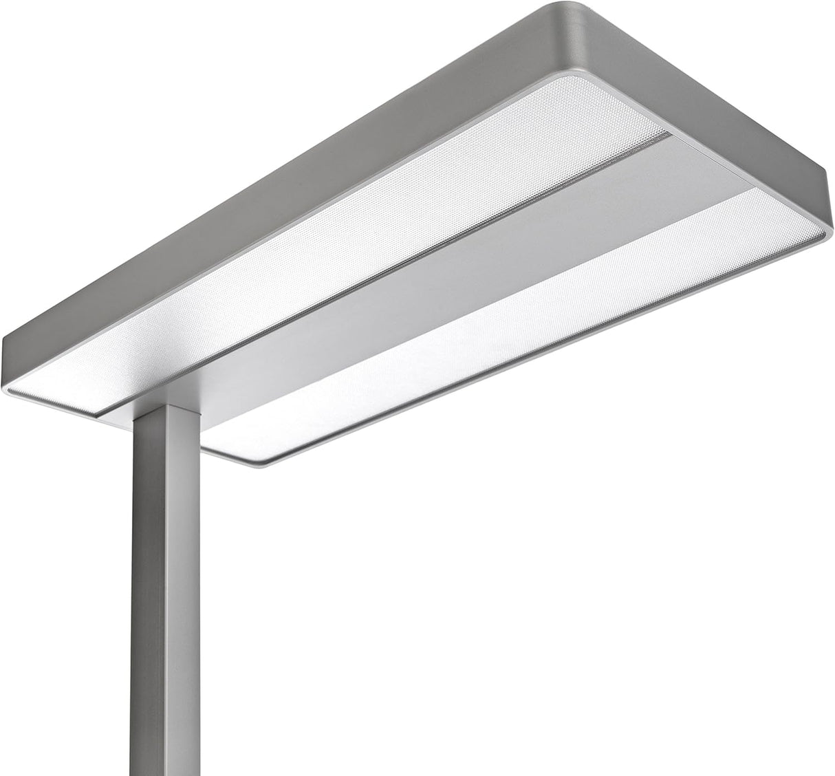 Unilux LIXUS LED-Stehleuchte metallgrau, dimmbar, sehr flacher Standfuß, Drehschalter am Mast, 195 cm hoch