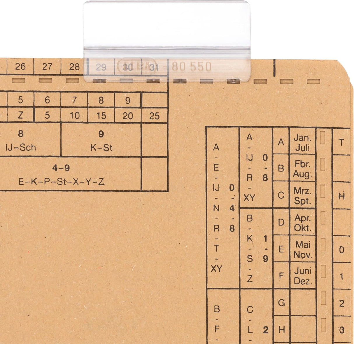 ELBA Sichtreiter aus farblosem PVC, zur Beschriftung von Einstellmappen, mit Beschriftungsschild, 3-zeilig beschriftbar