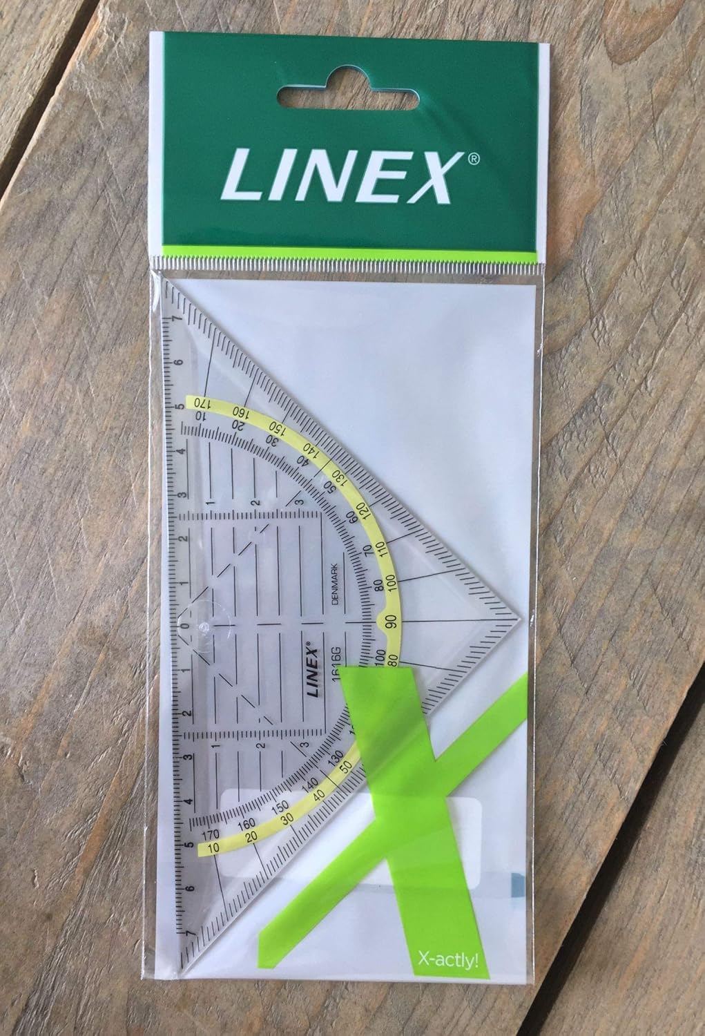 LINEX Geometrie-Dreieck mit Winkelmesser, Facette, metrischer Skala und abnehmbarem Griff - verschiedene Ausführungen
