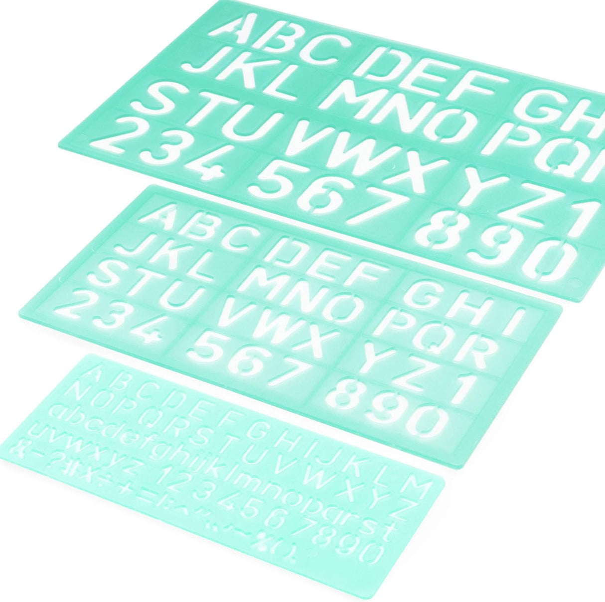 LINEX Schriftschablonen Set mehrteilig mit Groß-/Kleinbuchstaben, Ziffern und Symbolen - verschiedene Ausführungen