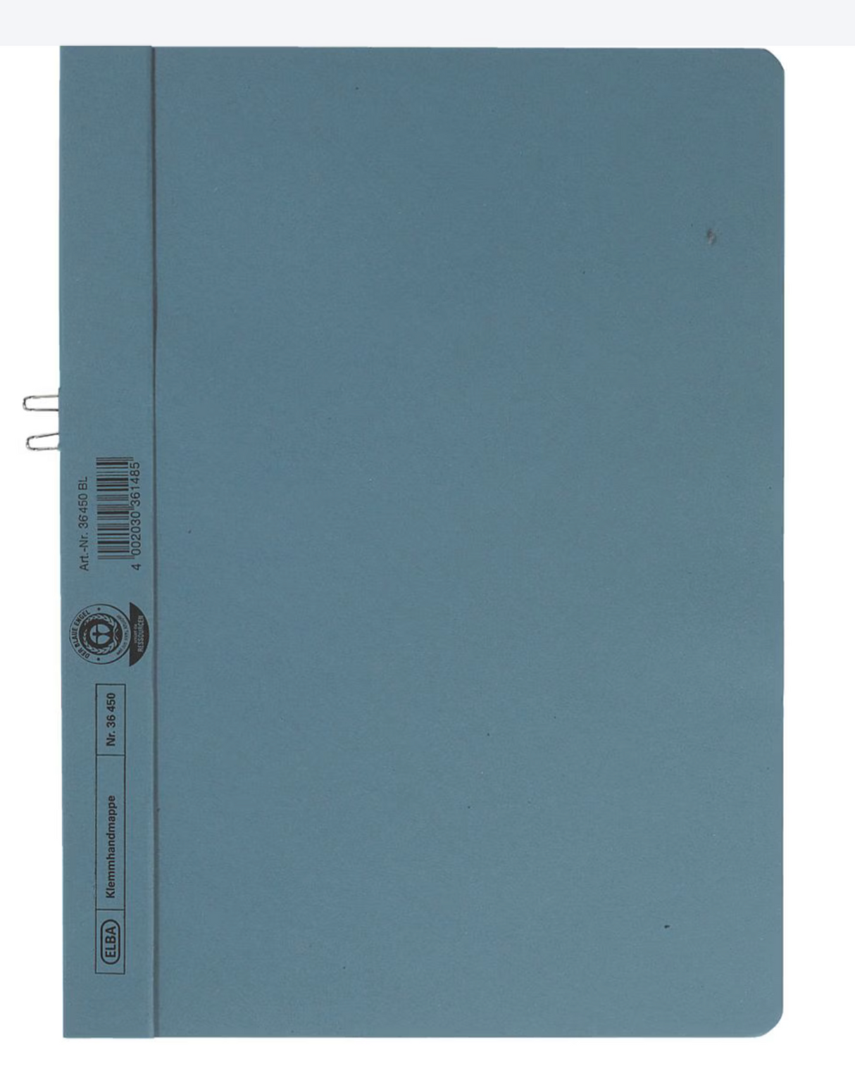 ELBA Klemmhandmappe "Smart Line" A4 ohne Vorderdeckel, aus 250 g/m² Manilakarton (RC), für ca. 10 DIN A4-Blätter