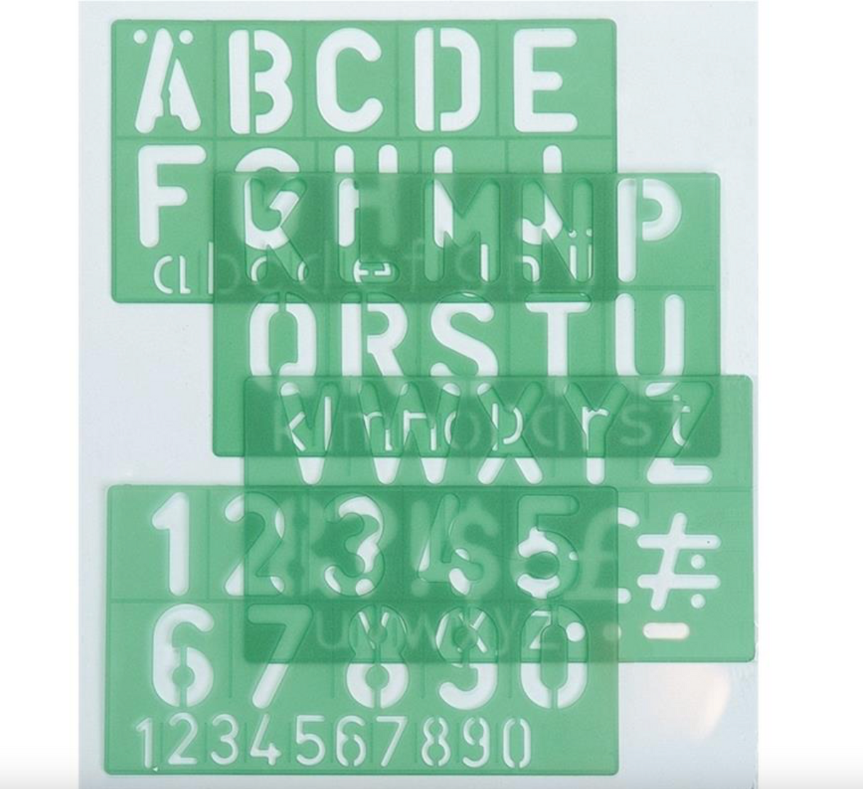 LINEX 8530 Schriftschablone, Standard, Schrifthöhe 30 mm, Großbuchstaben, Ziffern