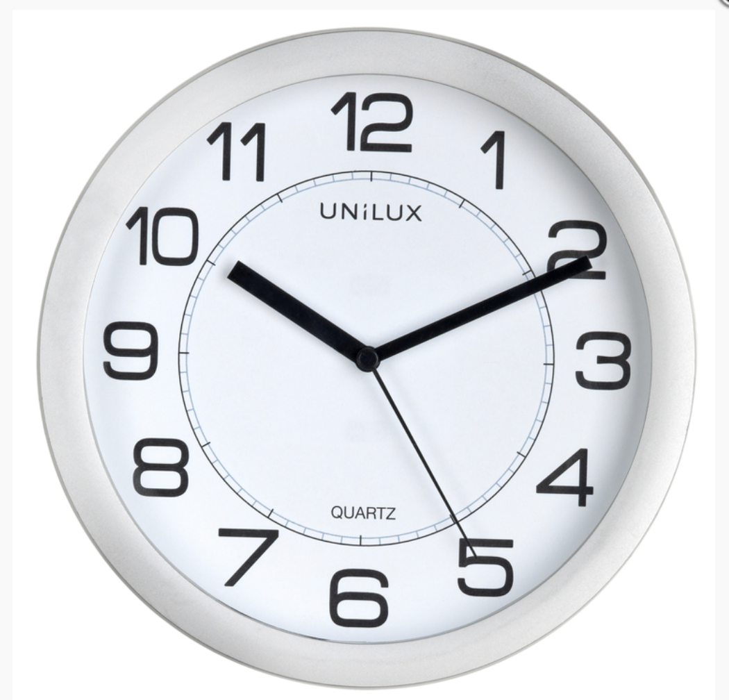 Unilux ATTRACTION Wanduhr mit Magnetbefestigung metallgrau, Durchmesser: 22 cm, Quarzuhrwerk, leise schleichende Zeiger, m. Batterie