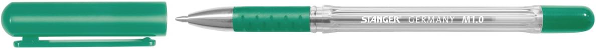 Kugelschreiber mit Softgrip | 1,0 mm | grün | mit Stiftkappe | Stanger