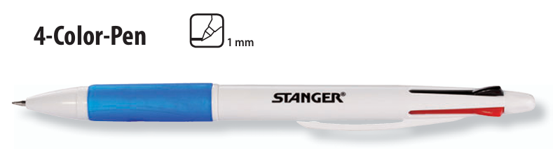 Stanger Kugelschreiber 4 in 1 | schwarz - blau - rot - grün