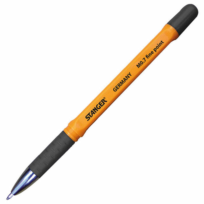 Kugelschreiber Finepoint mit Softgrip | 0,7 mm | schwarz | mit Stiftkappe