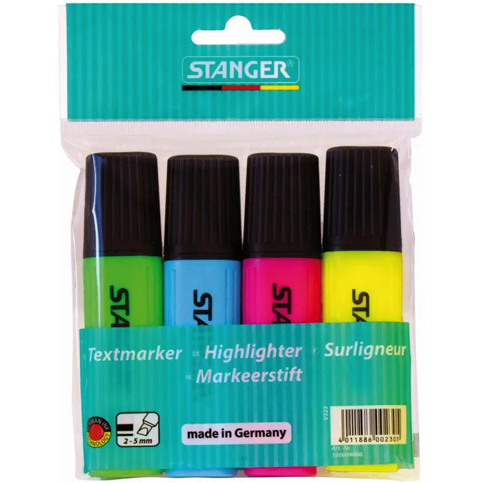 Textmarker Stanger | 4 Stück | Mix in Neonfarben