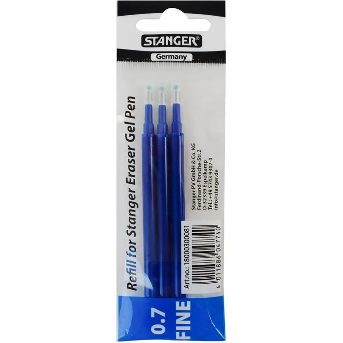 Gelschreibermine | Refill Eraser Gel Pen | 3 Stück | 0,7mm | schwarz