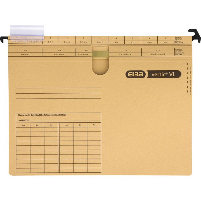 ELBA Hängehefter "VL" A4 aus 230 g/m² Natronkarton für vertikale und laterale Abhängung - verschiedene Ausführungen