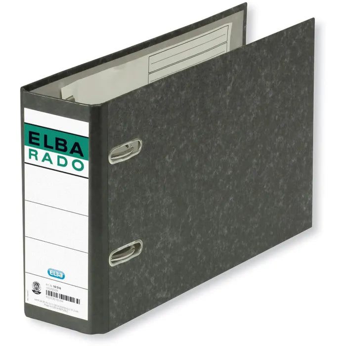ELBA Ordner "rado Wolkenmarmor" A5 quer, Papier, mit aufgeklebtem Rückenschild, Rückenbreite 7,5 cm
