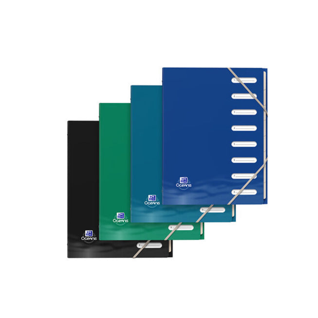 Oxford Oceanis Ordnungsmappe A4, 8 Taben, sortierte Farben