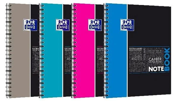 Oxford Studium A4+ Hardcover and Polypropylen Doppelspiralgebundenes Notebook/ Projectbook - verschiedene Ausführungen