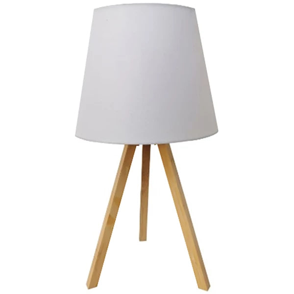 Unilux KATY LED Tischleuchte weiss-bambus, mit Bambus-Gestell und Textilschirm, separates Leuchtmittel