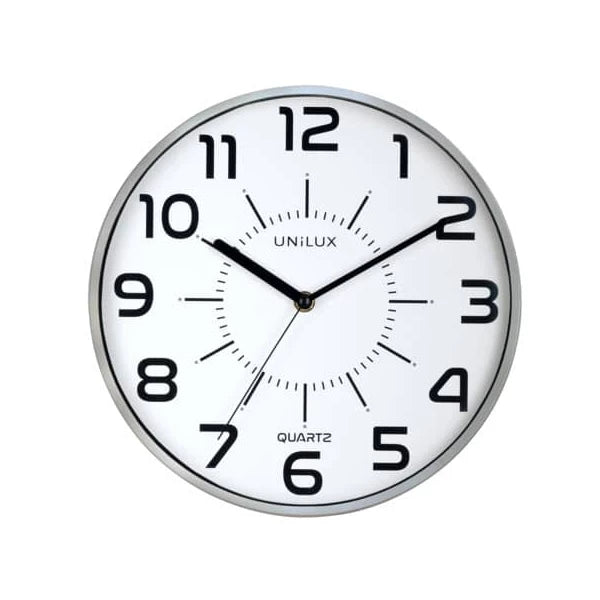 Unilux POP Wanduhr, 30 cm Durchmesser, Quarzuhrwerk mit leise schleichenden Zeigern, Batterie inklusive