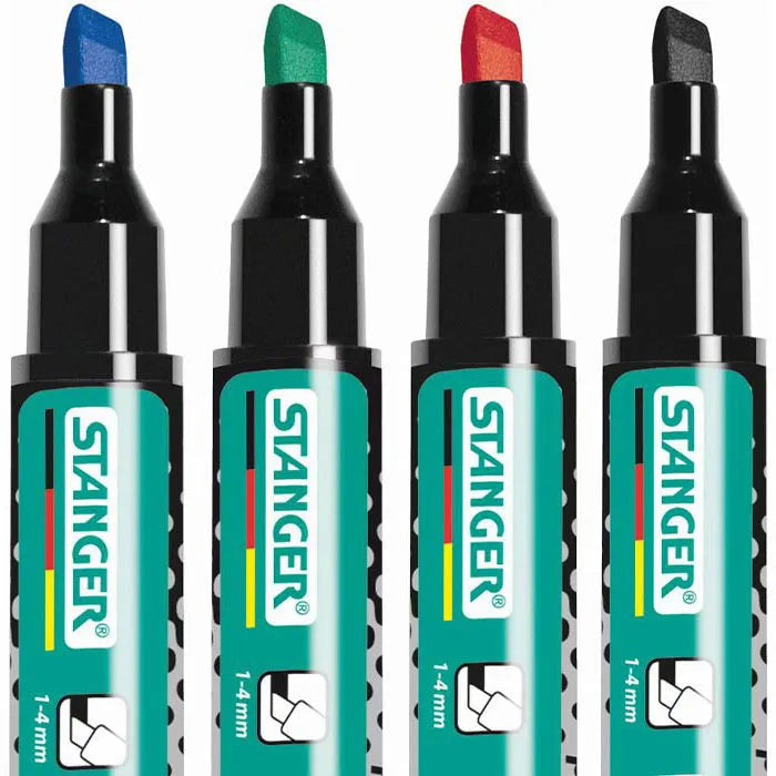 Stanger Bestmark M236 Permanentmarker | 4er Set | schwarz, blau, rot und grün