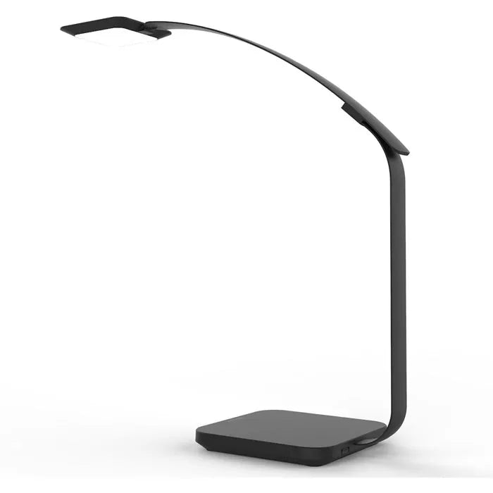 Unilux TIMELIGHT LED-Schreibtischleuchte schwarz, Lichtstärke/-farbe variabel, über App-Steuerung automatische Beleuchtungs-Anpassung an Biorhythmus, Kopf drehbar