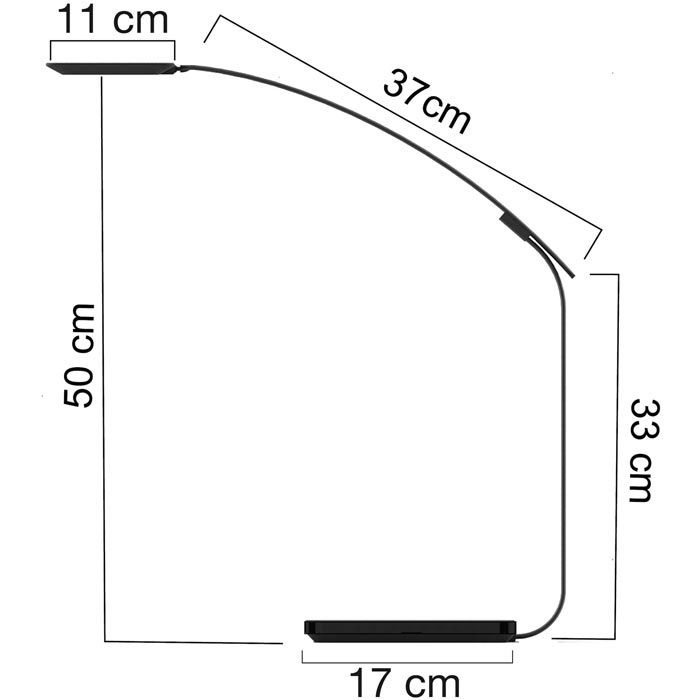 Unilux TIMELIGHT LED-Schreibtischleuchte schwarz, Lichtstärke/-farbe variabel, über App-Steuerung automatische Beleuchtungs-Anpassung an Biorhythmus, Kopf drehbar