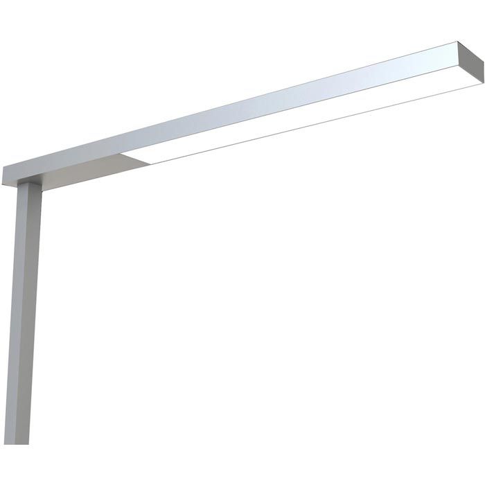 Unilux STRATUS Stehleuchte metallgrau, direkte und indirekte Beleuchtung, Lichtstärke dimmbar, flacher U-förmiger Standfuß, 195 cm hoch