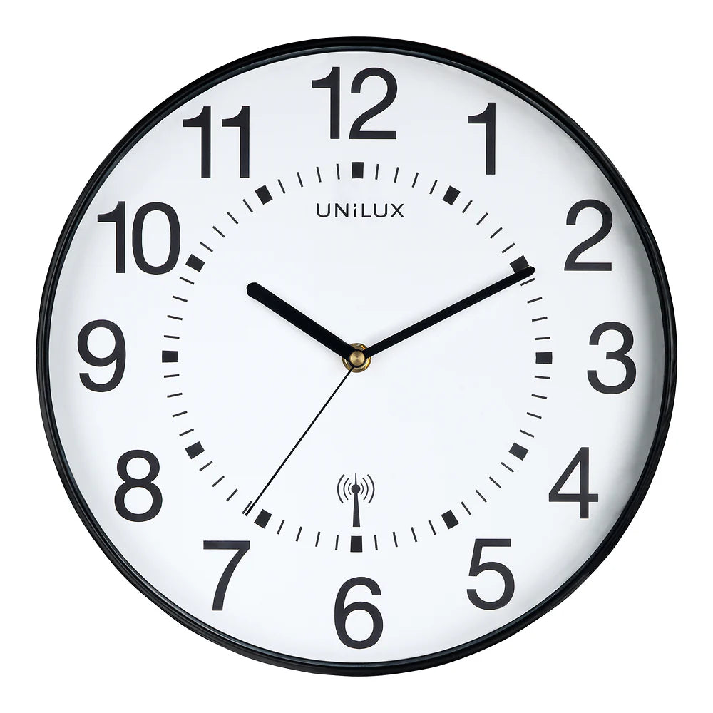 Unilux WAVE Wanduhr mit Funksteuerung, Durchmesser: 30 cm, m. Batterie