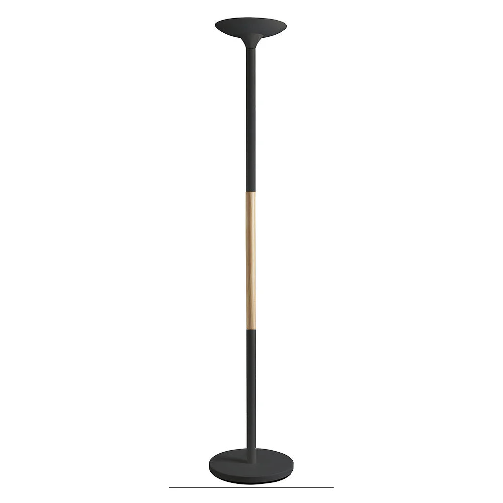 Unilux PRYSKA LED-Deckenfluter schwarz-buche, dimmbar