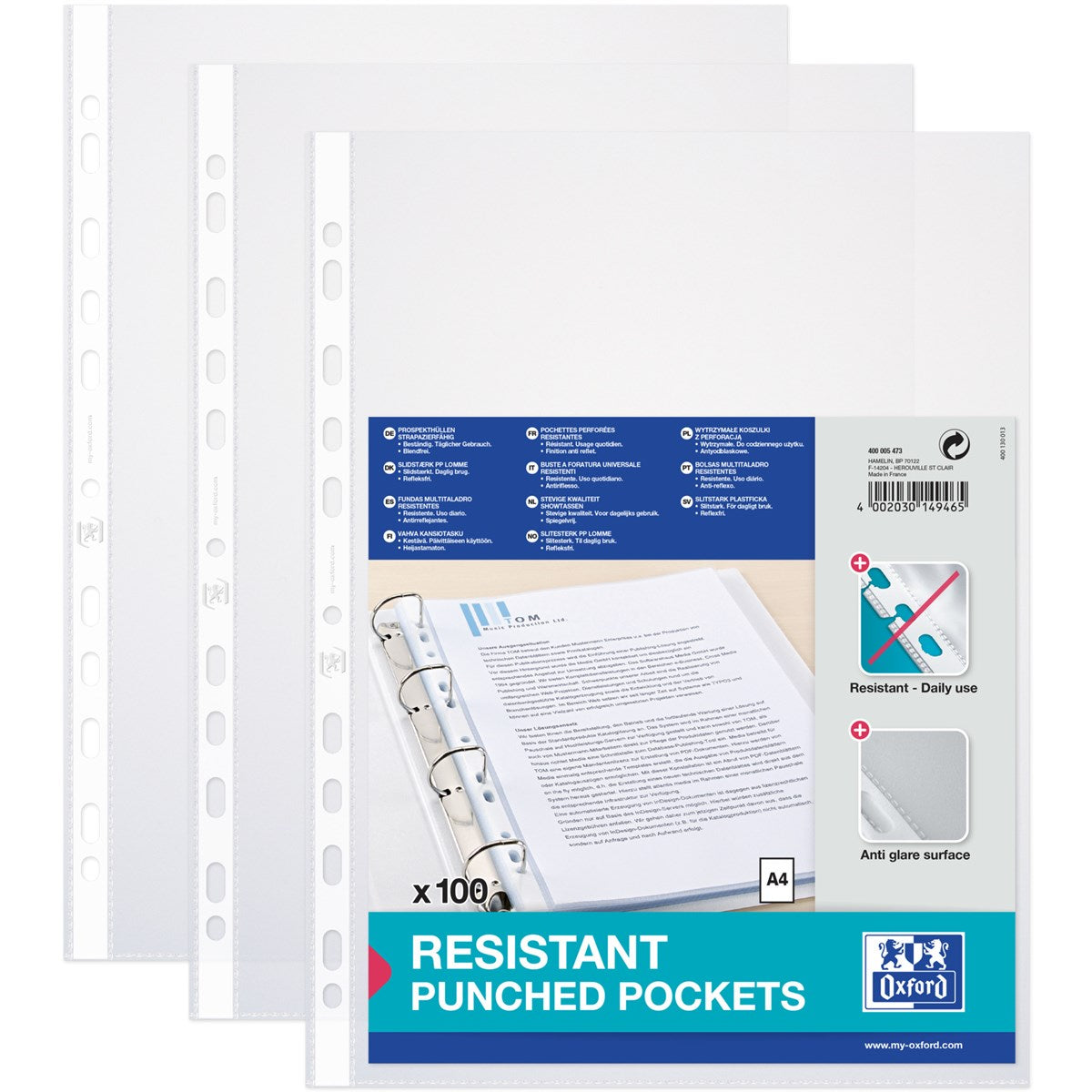 Prospekthüllen Standard A4, PP und PVC, 0,08-0,09 mm, oben offen, dokumentenecht - verschiedene Ausführungen