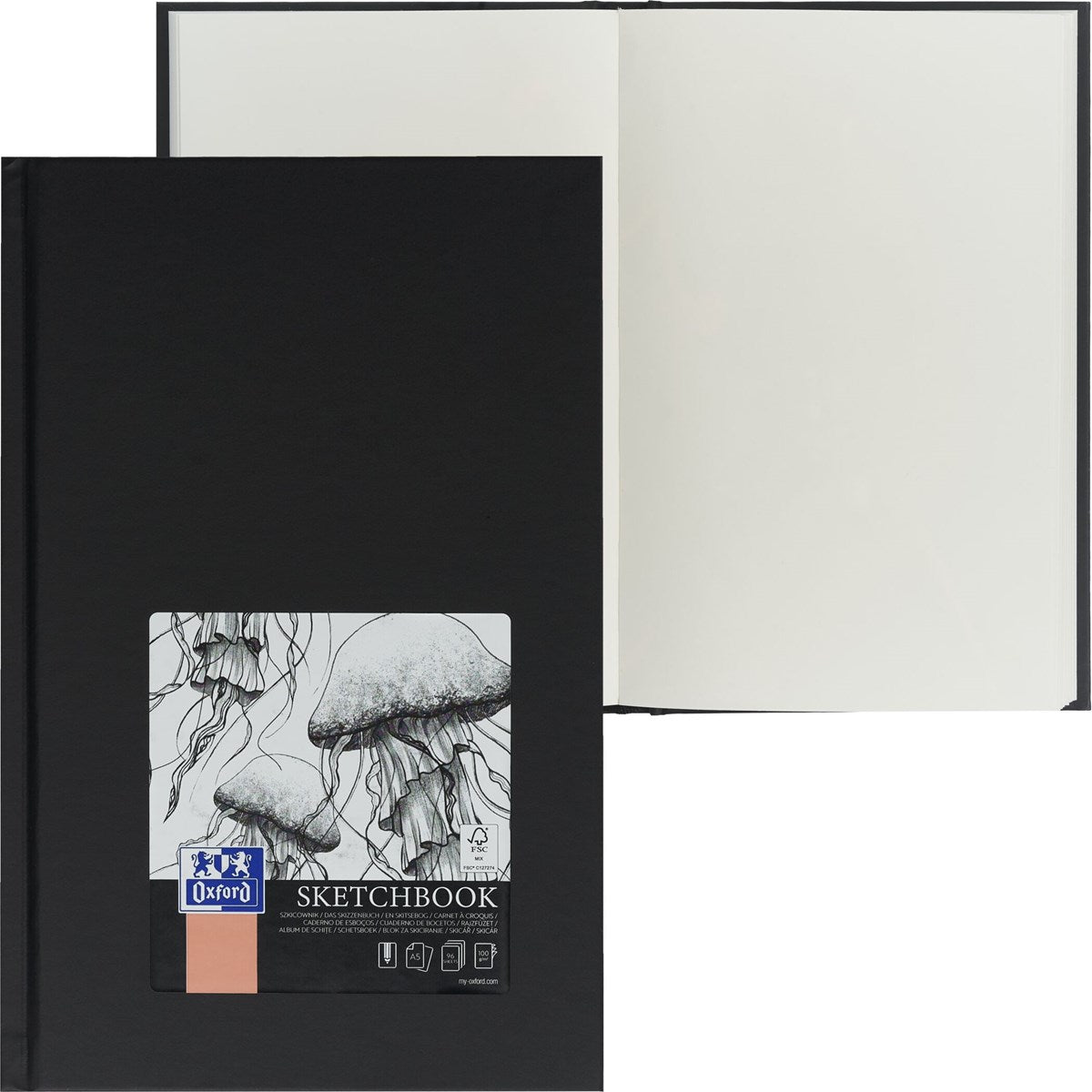 Oxford Sketchbook mit Spiralbindung oder Fadenheftung, Hardcover - verschiedene Ausführungen