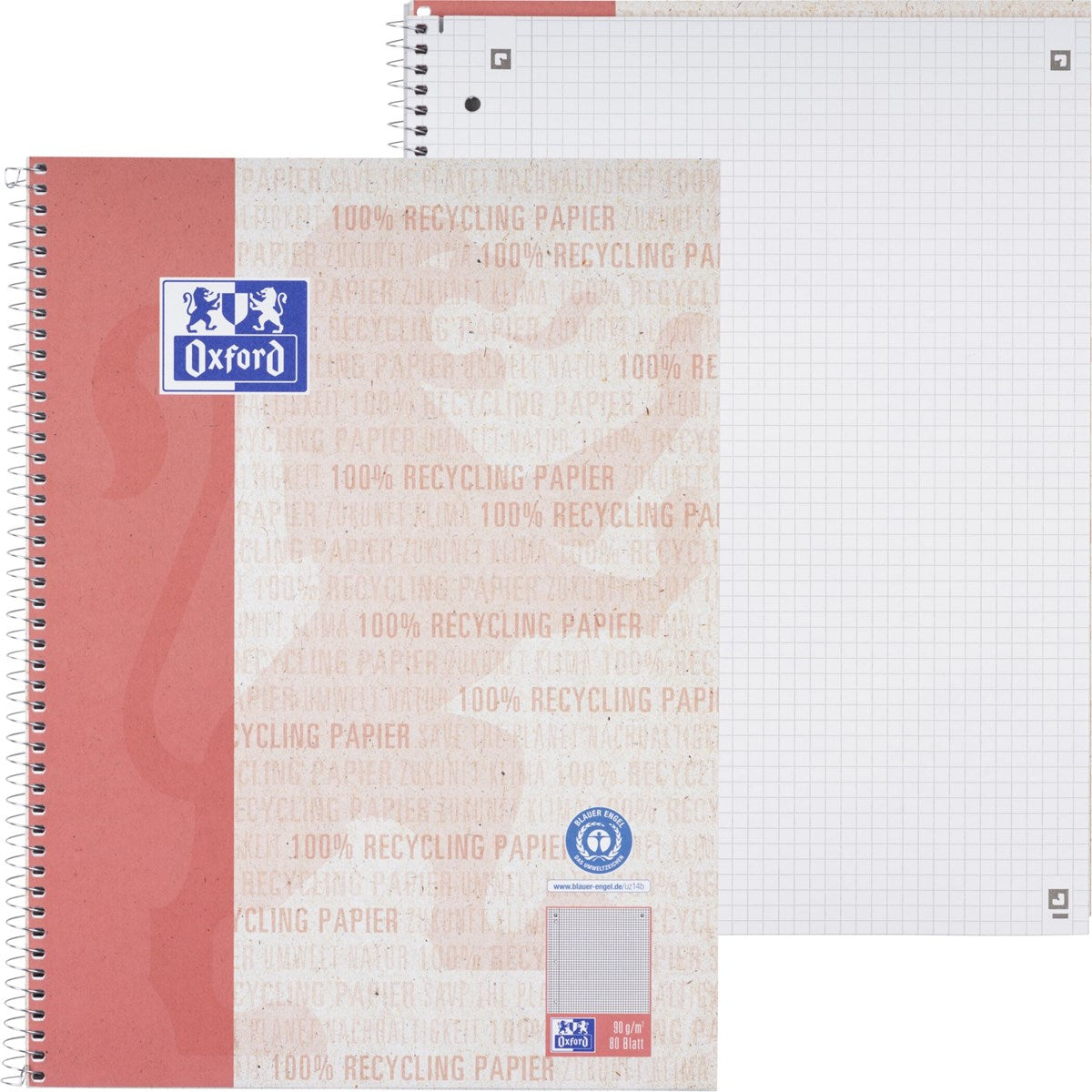 Oxford Recycling Collegeblock A4+ und A5+, 80 Blatt, Optik Paper® - verschiedene Ausführungen
