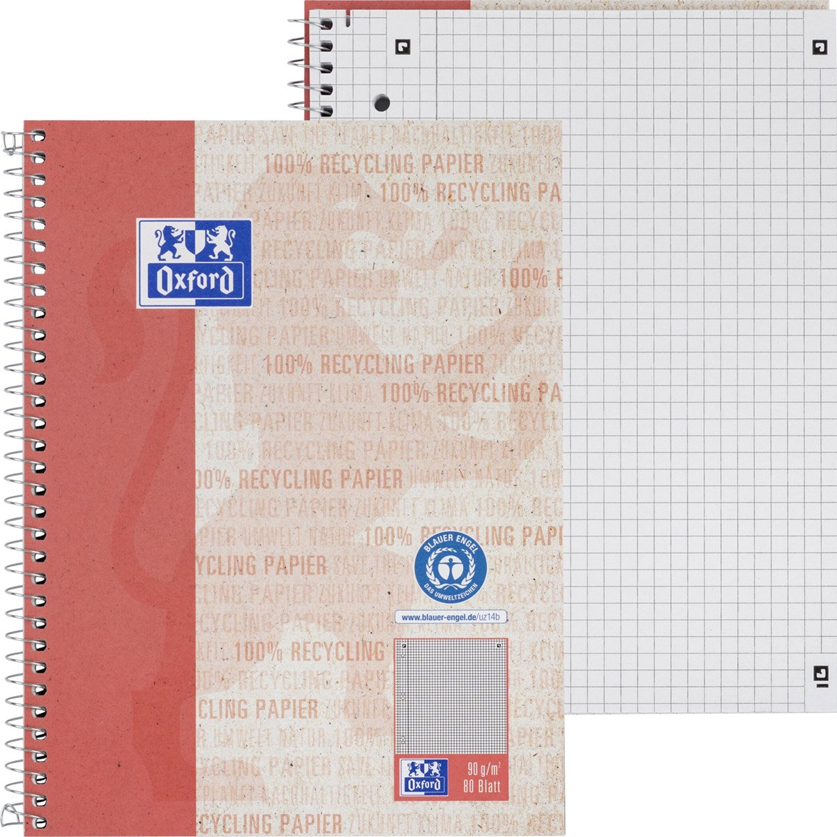 Oxford Recycling Collegeblock A4+ und A5+, 80 Blatt, Optik Paper® - verschiedene Ausführungen