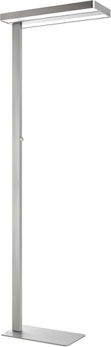 Unilux LIXUS LED-Stehleuchte metallgrau, dimmbar, sehr flacher Standfuß, Drehschalter am Mast, 195 cm hoch