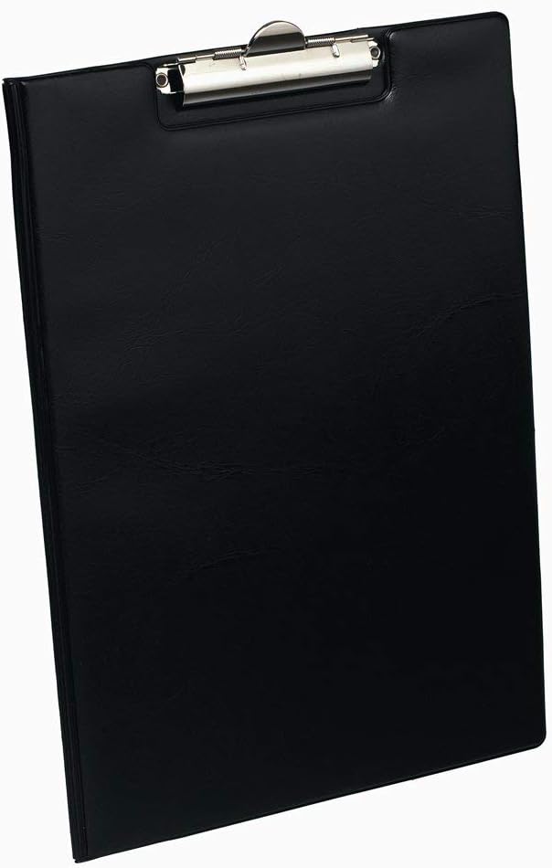 BANTEX Schreibmappe mit Stiftehalter, mit PVC-Folie kaschiert, mit Metallklemme, Klemmweite 15 mm, für ca. 80 DIN A4-Blätter