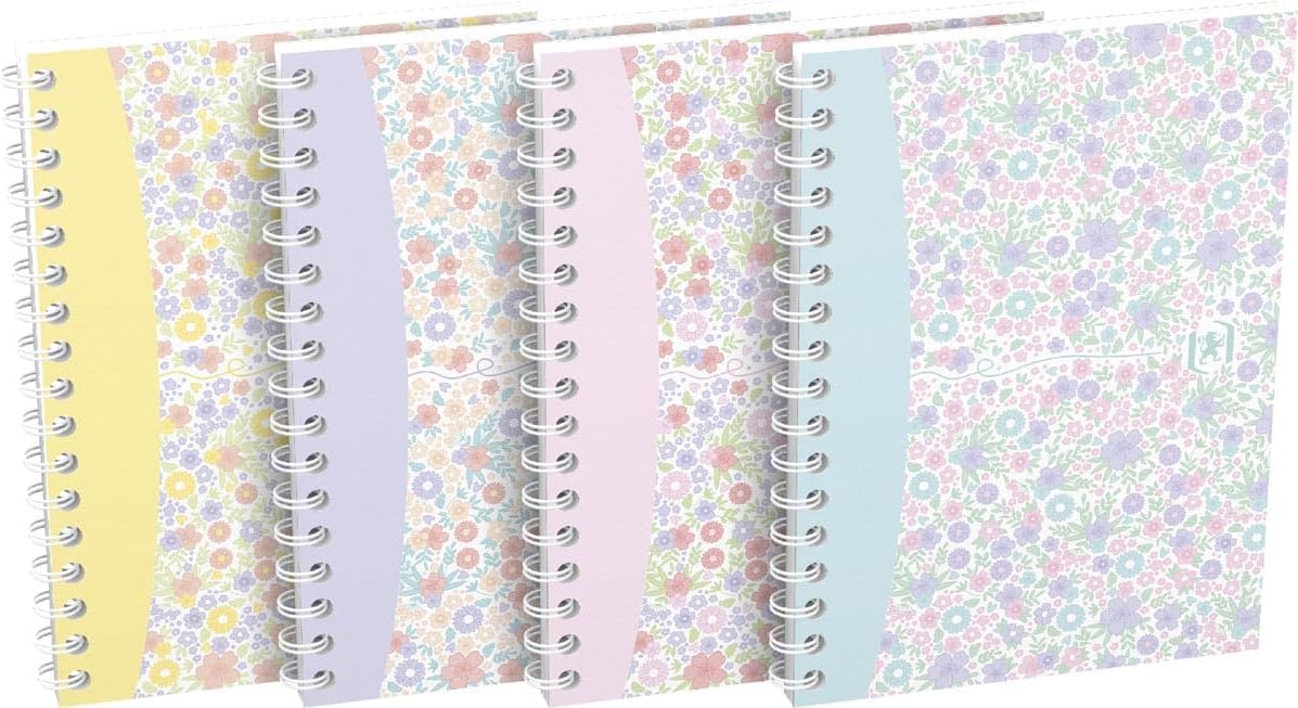 Oxford GO Floral Schreibwaren mit Optik Paper, EU Ecolabel, liniertes und kariertes Papier - verschiedene Ausführungen