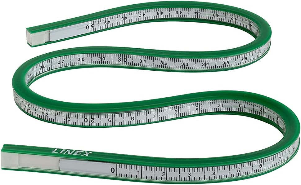 LINEX Flexible Kurve mit Tuschekante, Kurvenverlauf bis 15mm Radius - verschiedene Ausführungen