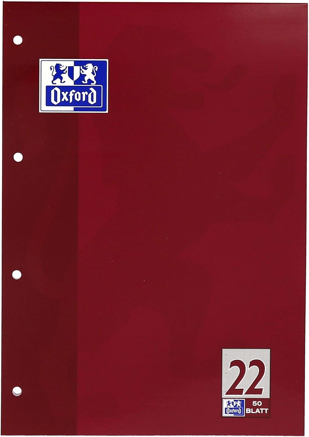 OXFORD Schule Schulblock A4, kopfgeleimt, 50 Blatt, Optik Paper®, 4fach gelocht - verschiedene Ausführungen
