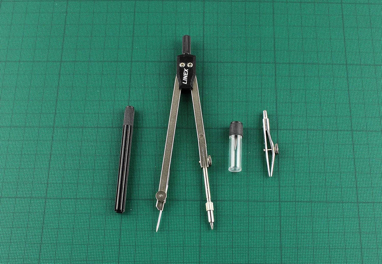 LINEX Zirkel-Set mit Kniegelenk, Stifthalter, Ersatzminen und Stechzirkel - verschiedene Ausführungen