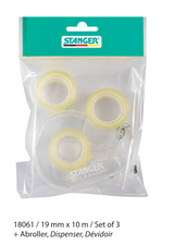 Stanger Klebefilmset Abroller + 3x Klebefilm