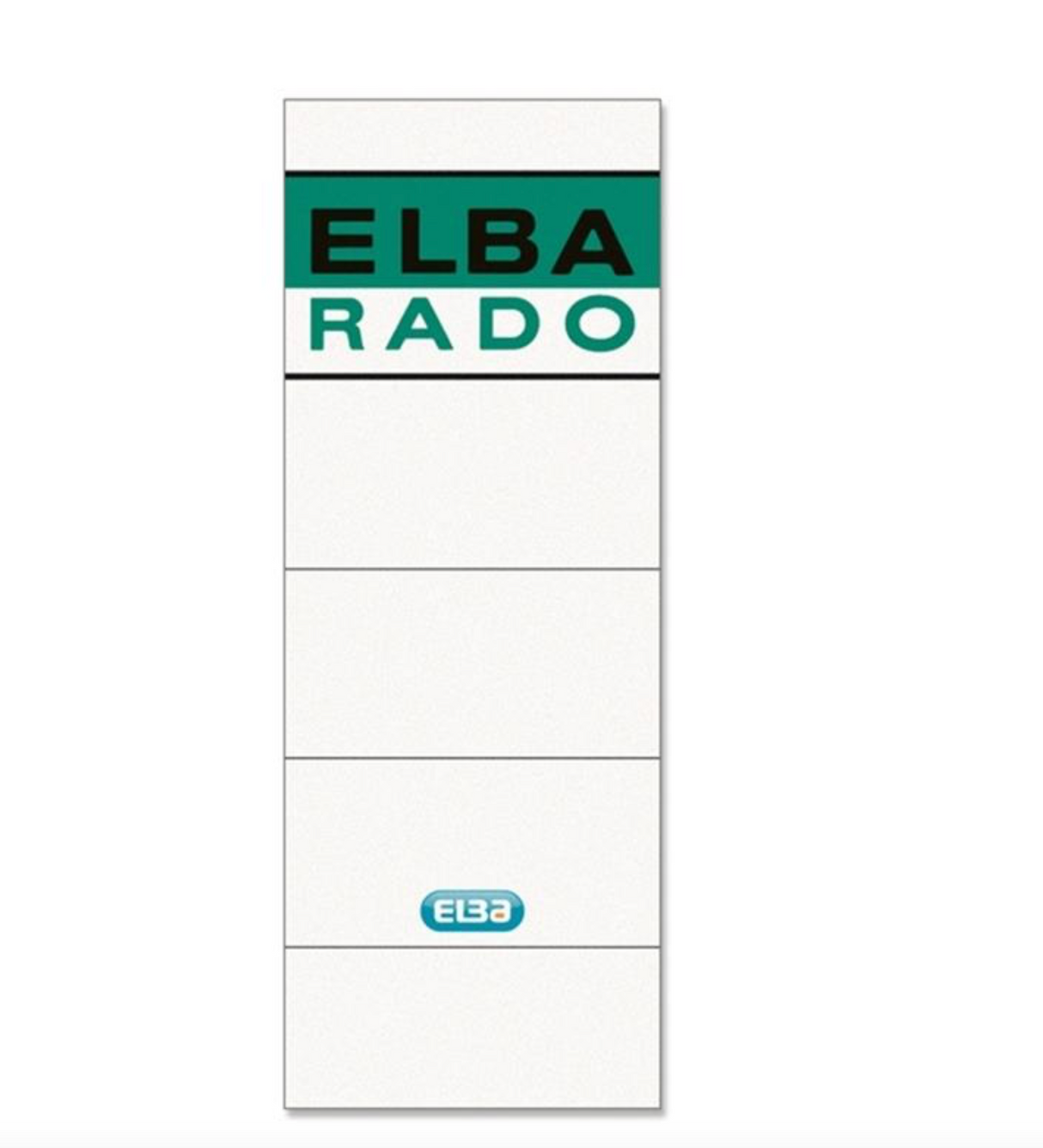 ELBA Ordner-Rückenschild für A5-Ordner extra kurz/breit, selbstklebend aus Papier, weiß, Beutel mit 10 Schildern